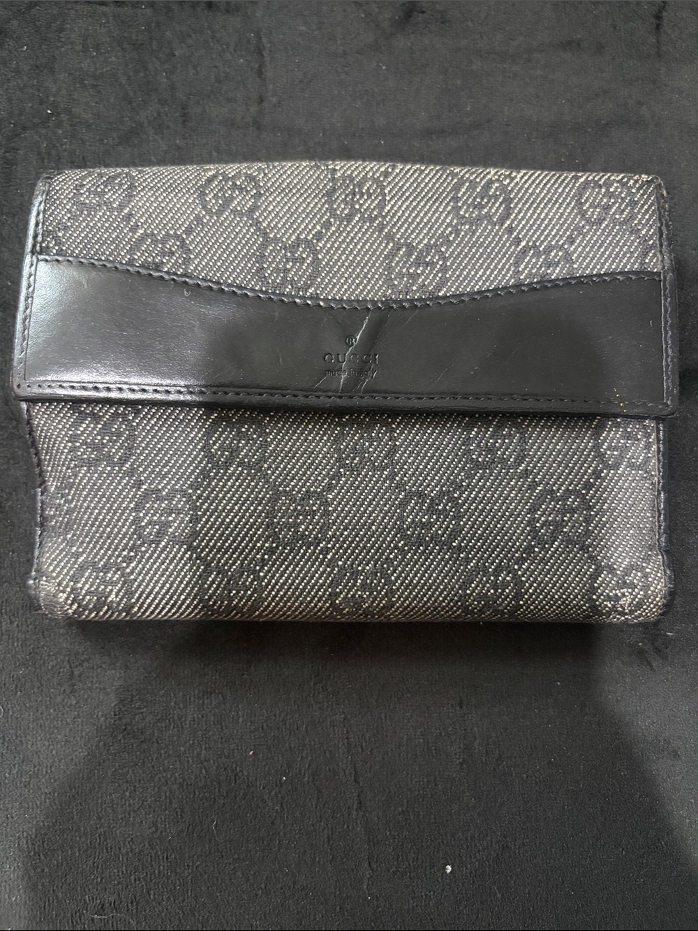 Gucci Black Signature Canvas Continental Wallet